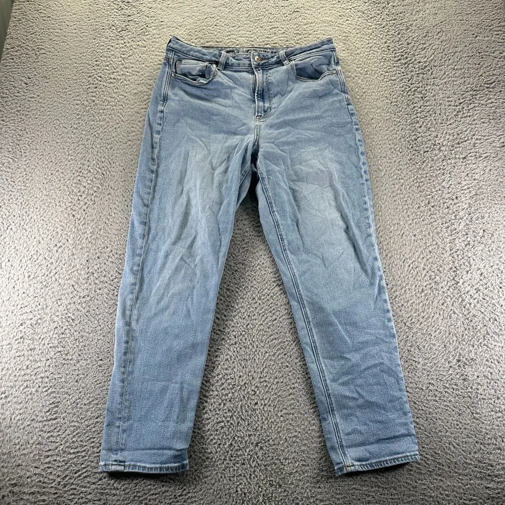 American Eagle Outfitters Jeans Womens 10 Blue Cotton Denim‎ Mom Stretch Faded